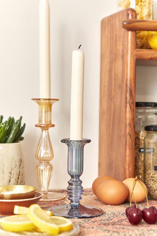 Blue Glass Candlestick