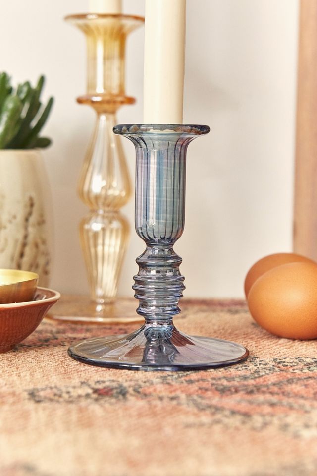 Blue Glass Candlestick #1
