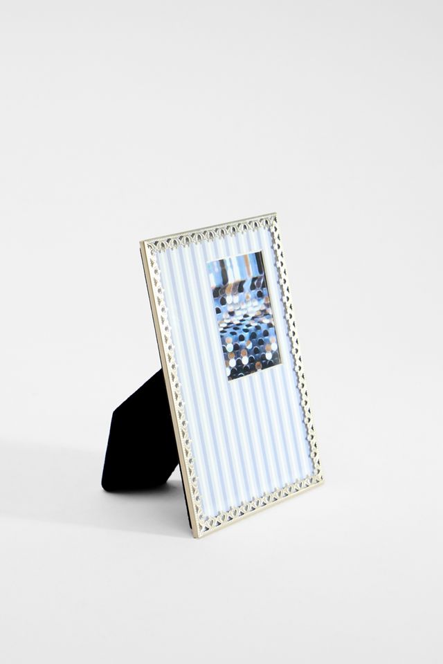 Blue Stripe Silver Crown Photo Frame #2