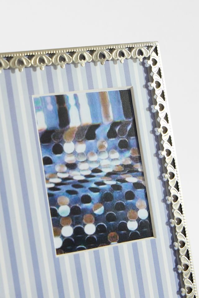 Blue Stripe Silver Crown Photo Frame #4