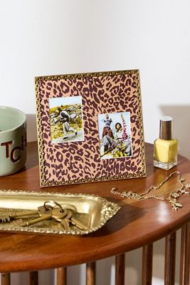 Leopard Print Square Double Photo Frame