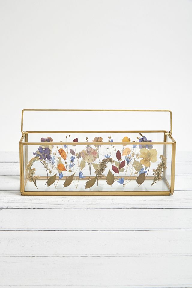 Längliches Schmuckkästchen mit gepresstem Blumendesign. #3