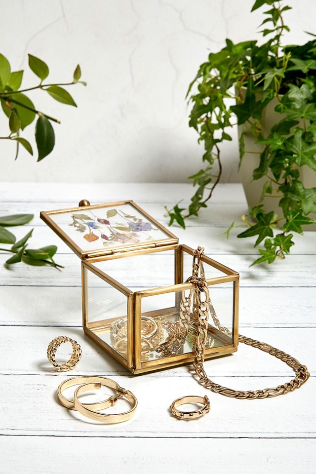 Pressed Flower Square Jewellery Box
