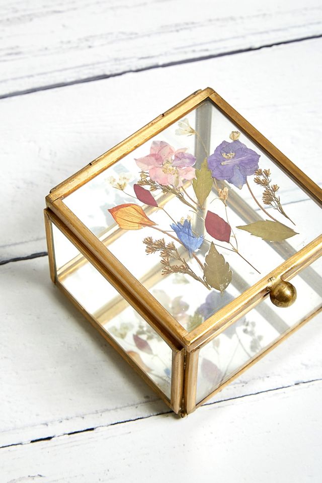 Pressed Flower Square Jewellery Box #1
