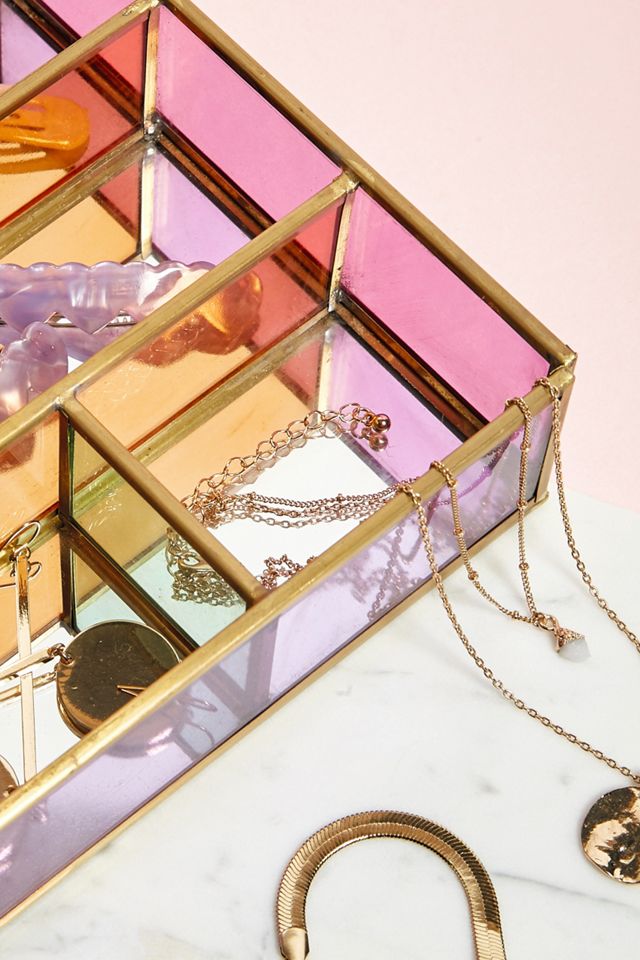 Large Coloured Glass Jewellery Box  #2