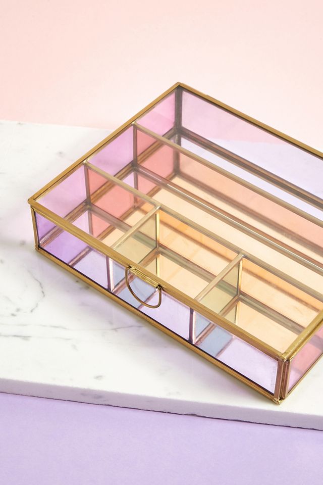 Large Coloured Glass Jewellery Box  #3