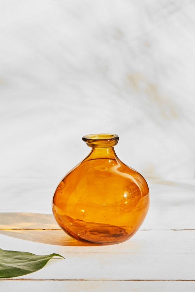 Vase aus recyceltem Glas in Orange  #1