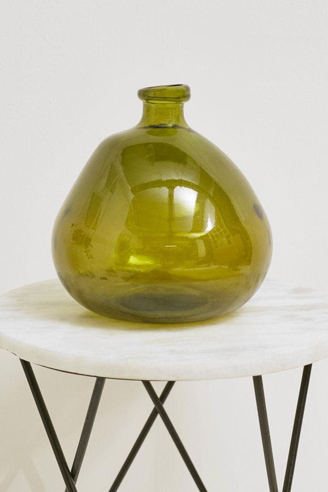 Large Green Recycled Glass Vase | Urban Outfitters UK