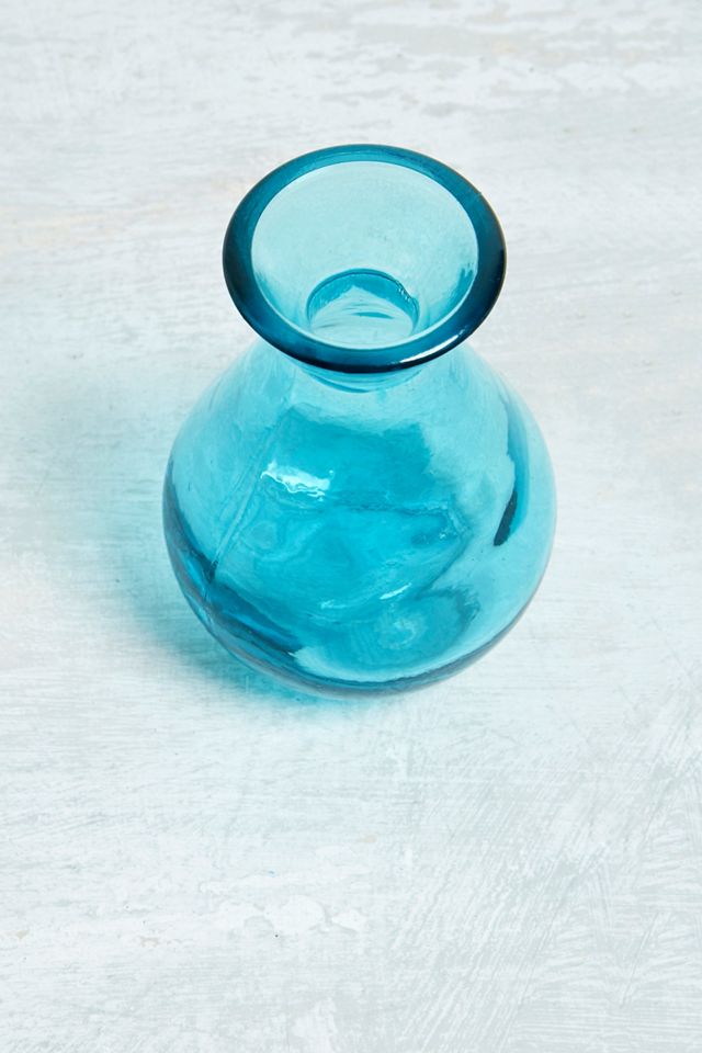 Vase en verre recyclé bleu  #2