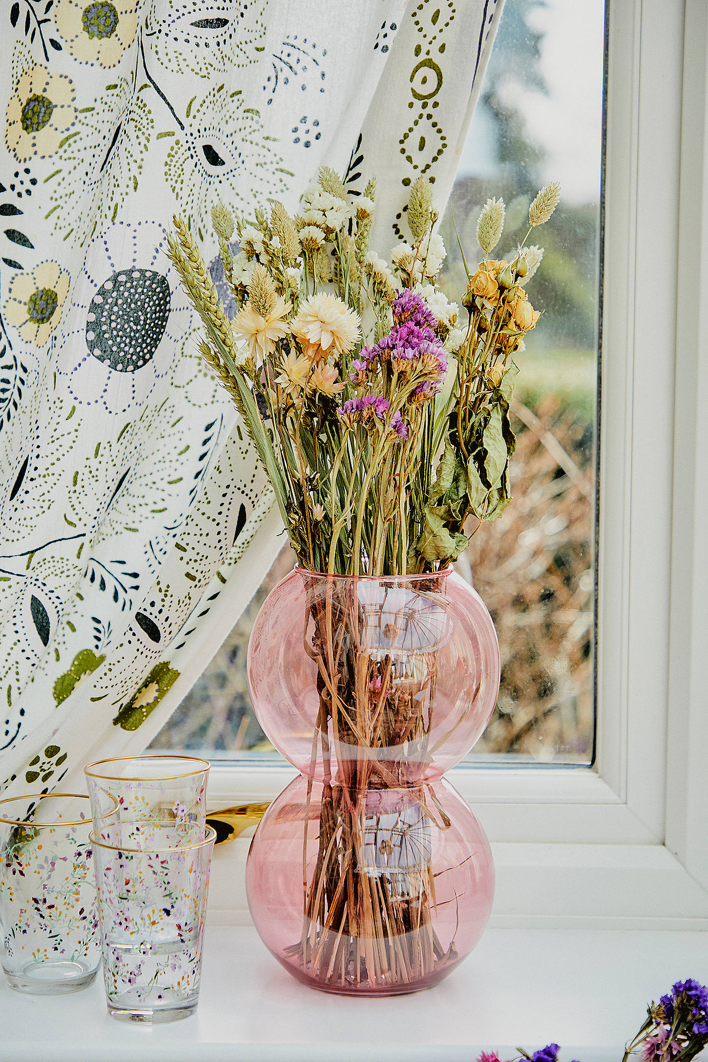 Pink Recycled Glass Bubble Vase