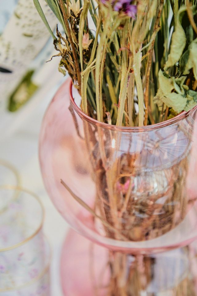 Pink Recycled Glass Bubble Vase #1