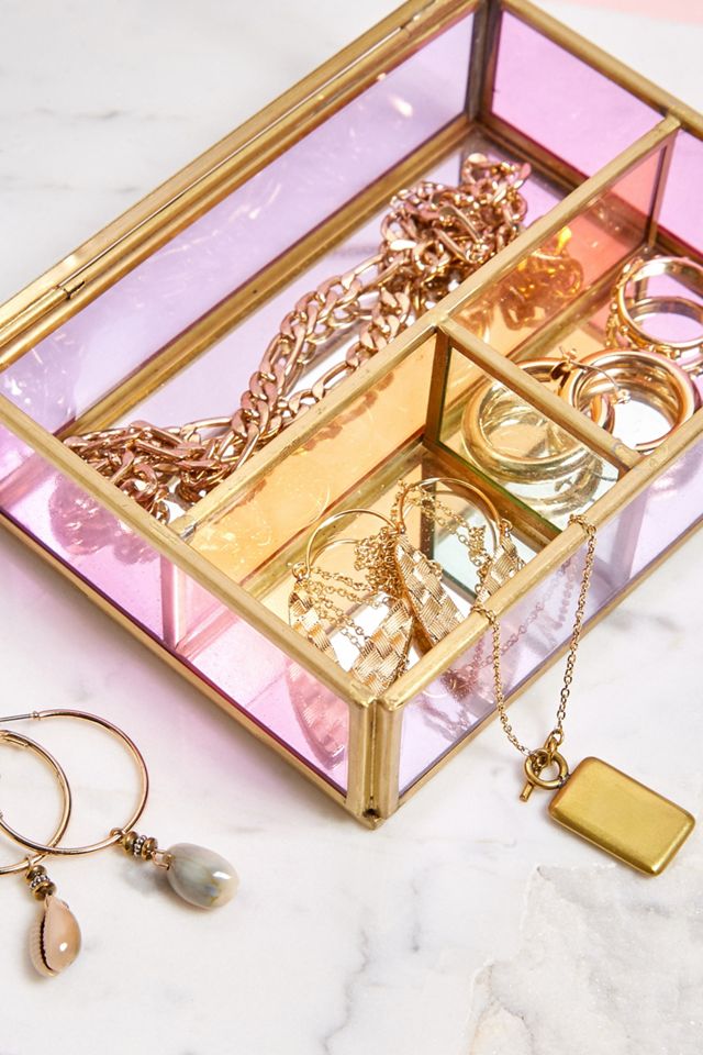 Mini Coloured Glass Jewellery Box #1