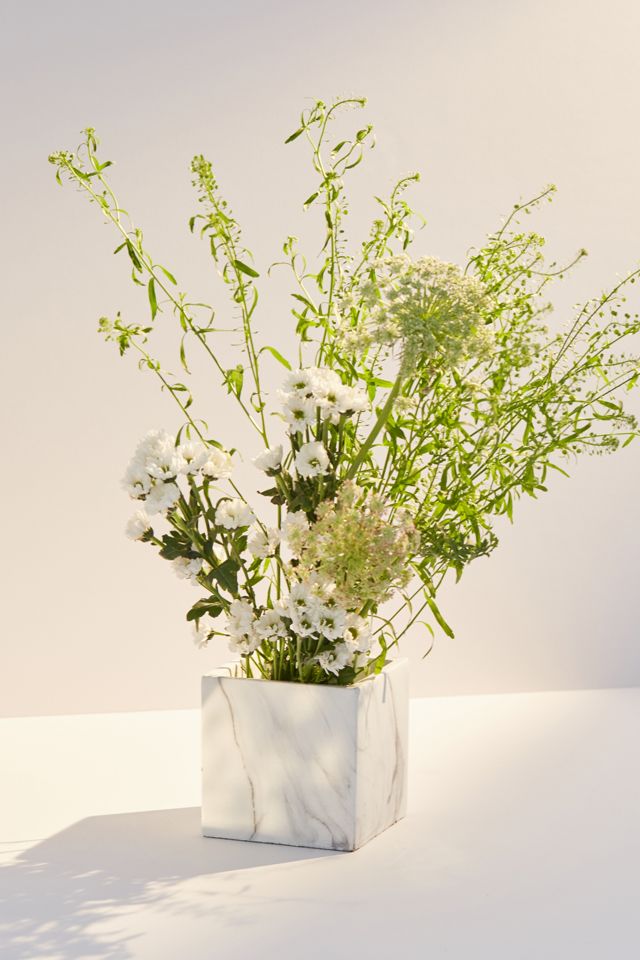 Square Marble Plant Pot Urban Outfitters UK