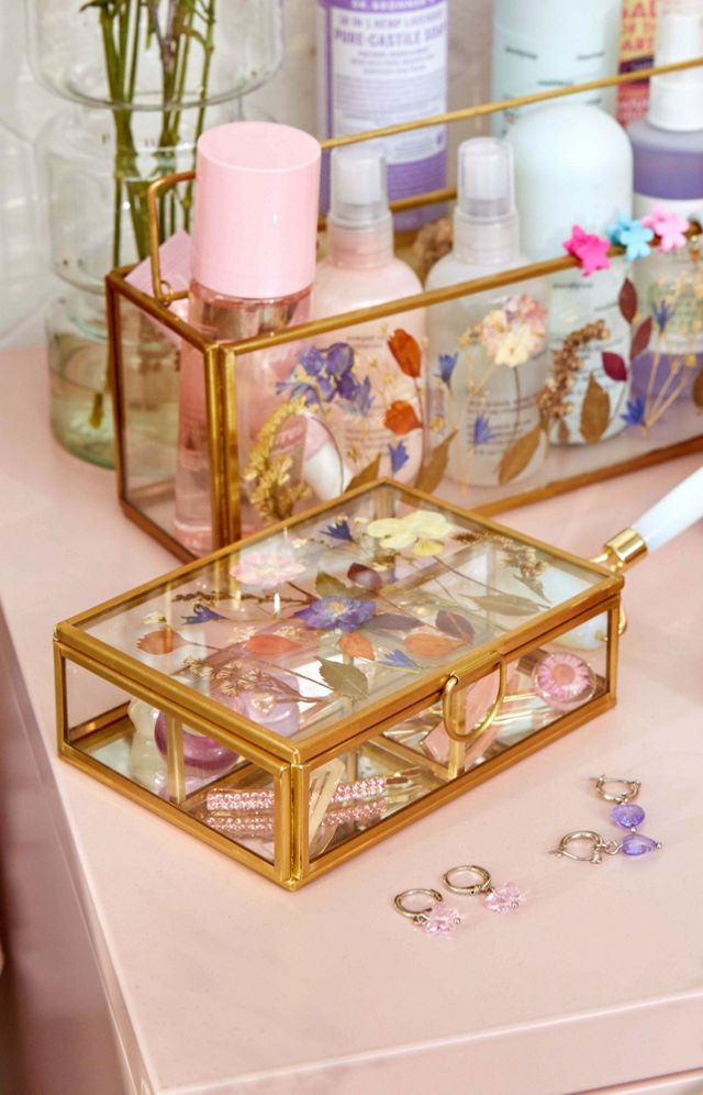 Pressed Flower Grid Jewellery Box Urban Outfitters UK