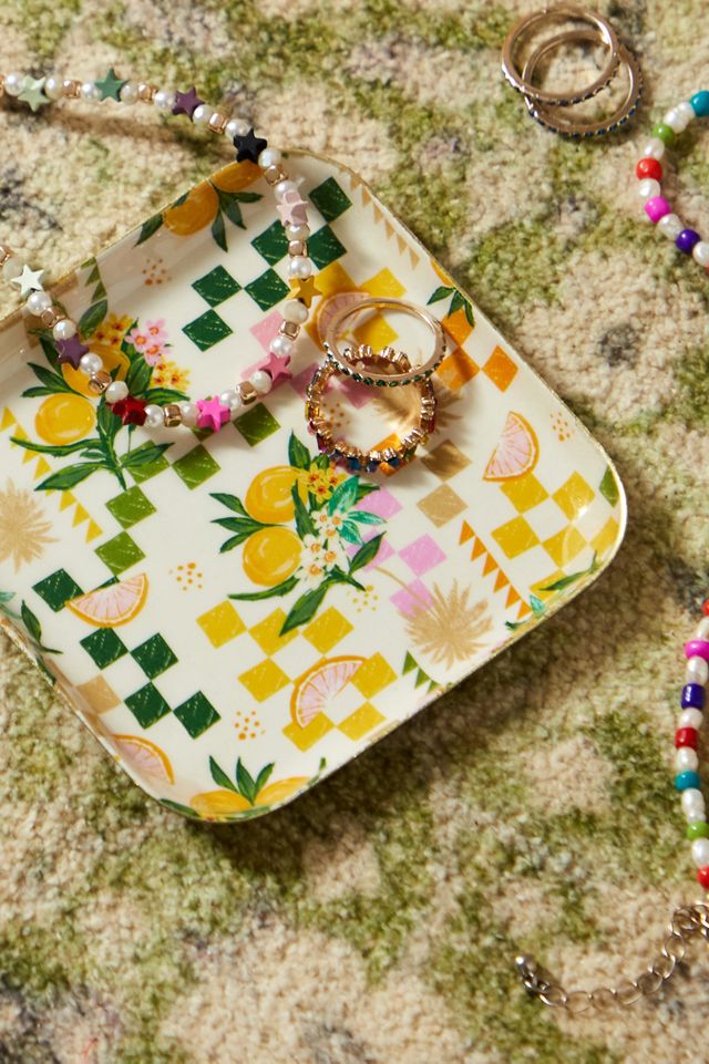 Orange Check Trinket Tray Urban Outfitters UK