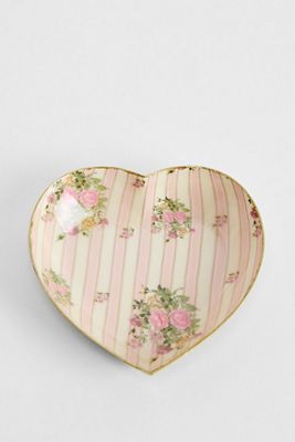 Piattino Portaoggetti a Righe Rosa Lana