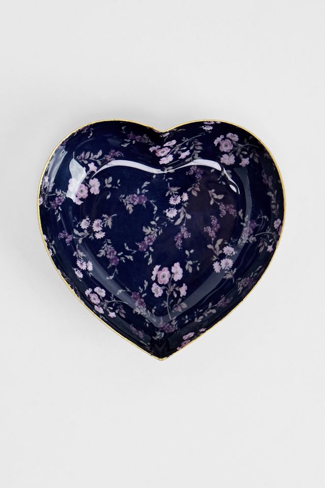 Piattino Portaoggetti a Cuore Floreale Scuro #2