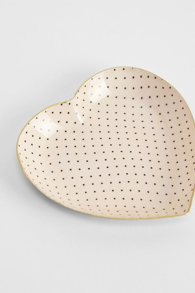 Polka Dot Heart Trinket Dish #1