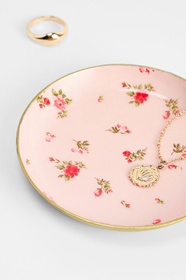 Vintage Rose Round Trinket Tray #1