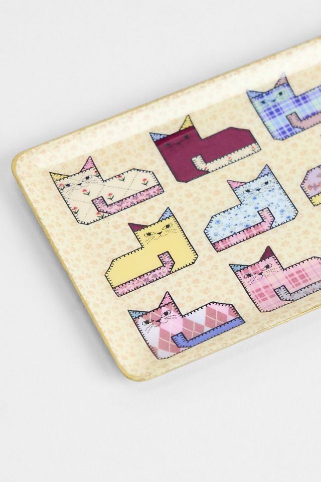 Plateau à bibelots Chats en patchwork #1