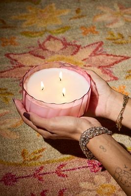 Paddywax Ripple Desert Peach 12oz Glass Candle