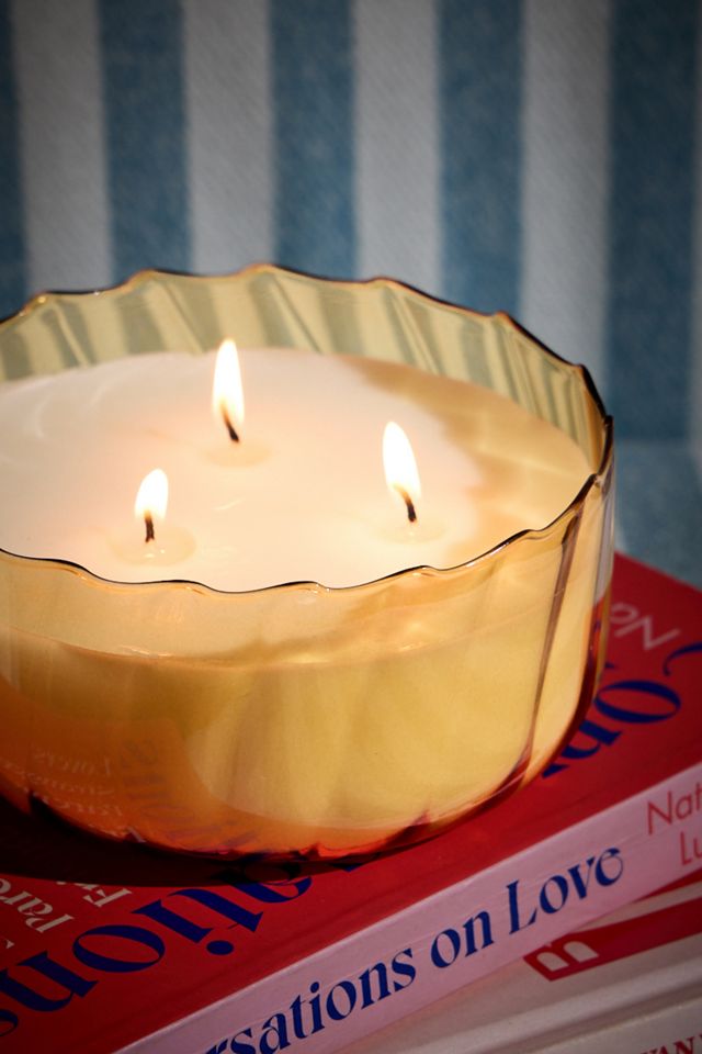 Bougie en verre Paddywax Ripple Golden Ember 12oz #1