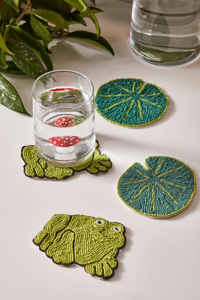 Coasters in the Shape of a Water Lily With Flower and Beads, Set of 4  Pieces -  Canada