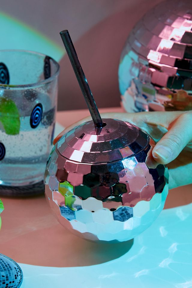 Becher in Discokugel-Form mit Strohhalm #2