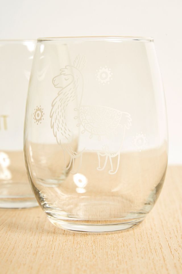 Llama Stemless Wine Glass #1