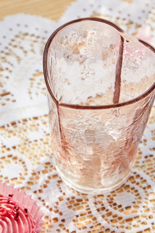 Heart Pink Glass Tumbler | Urban Outfitters UK