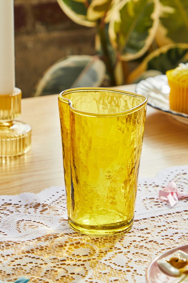 Yellow Heart Glass Tumbler | Urban Outfitters UK