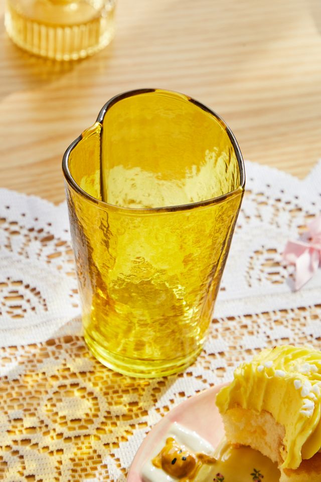 Yellow Heart Glass Tumbler | Urban Outfitters UK