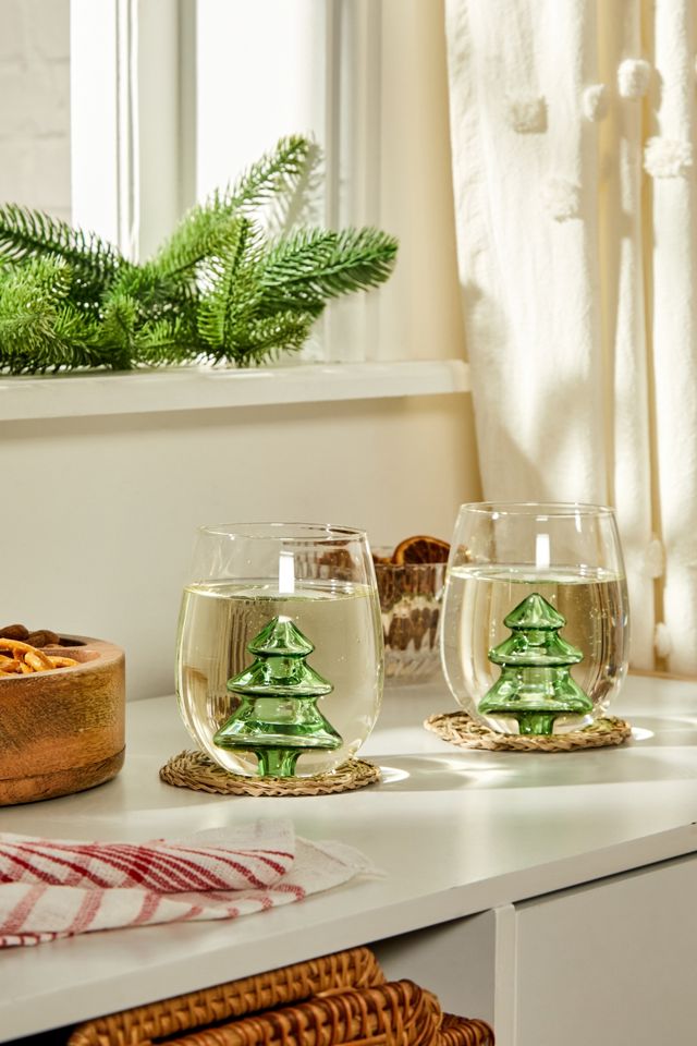 Peekaboo Christmas Tree Glasses 2Pack Urban Outfitters UK