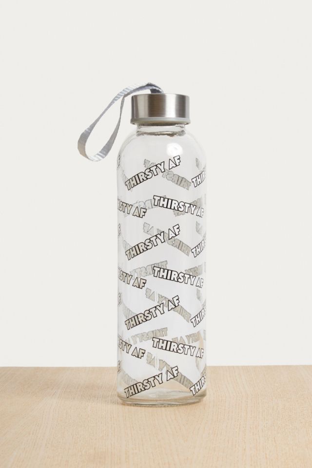 Thirsty AF Glass Water Bottle | Urban Outfitters UK