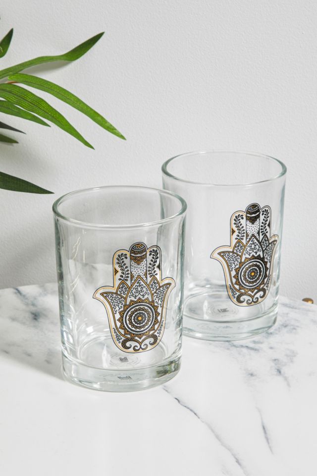 Set of 2 Hand Print Glasses | Urban Outfitters UK