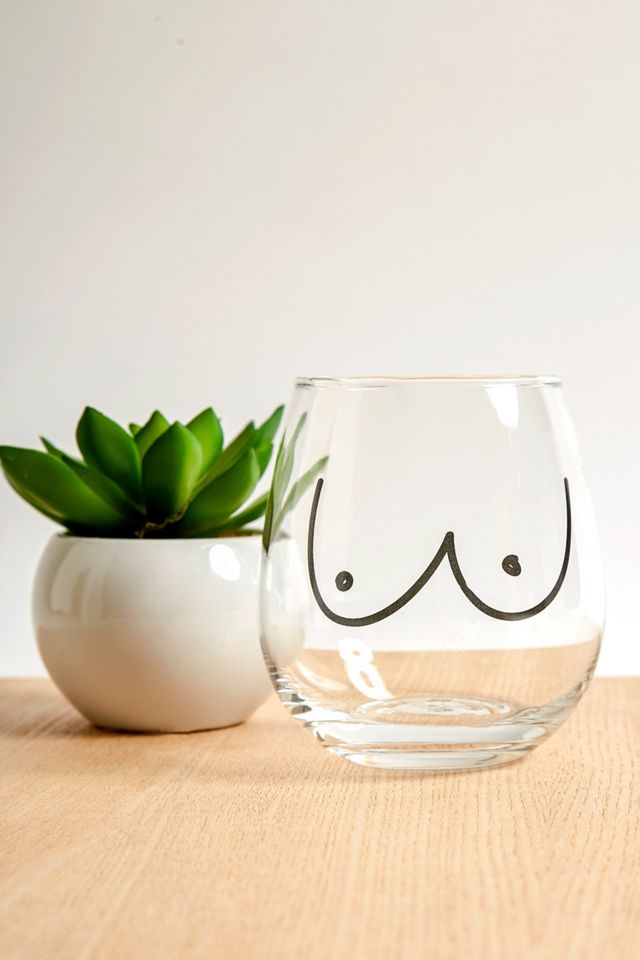 Boob Print Stemless Wine Glass #2