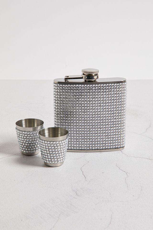 Silver Gem Hip Flask  #1