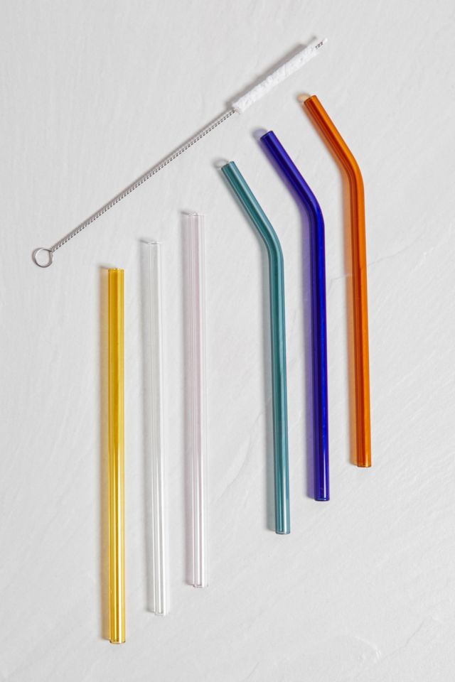 Multi Coloured Glass Straw Set Urban Outfitters Uk