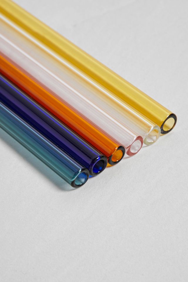 Multi-Coloured Glass Straw Set #1