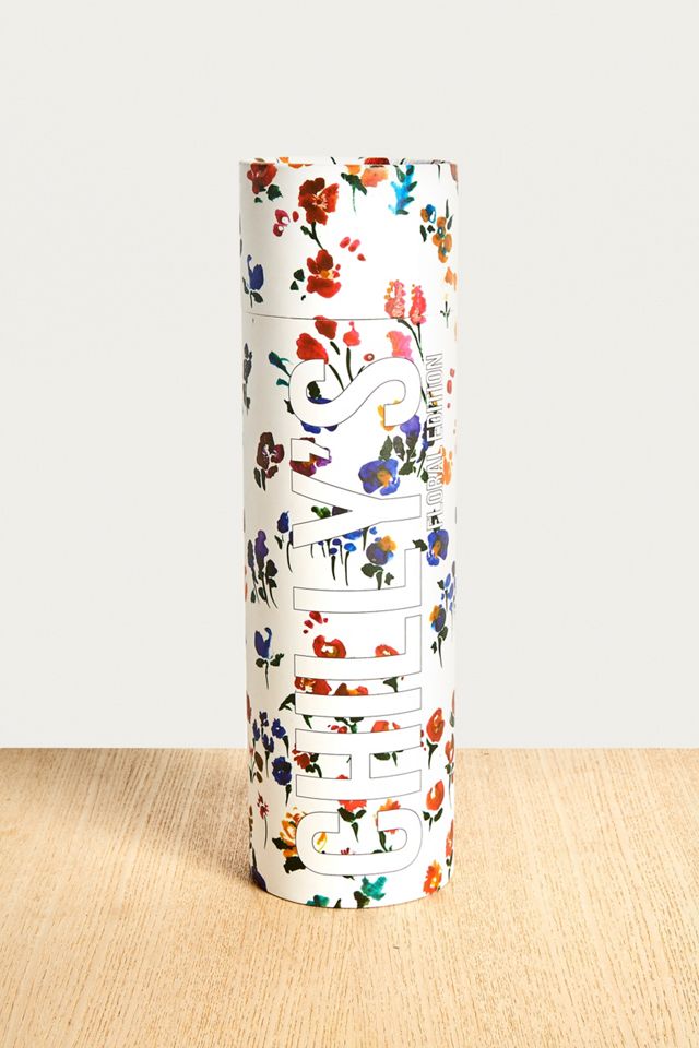 Chilly’s White Floral 500ml Stainless Steel Water Bottle #1