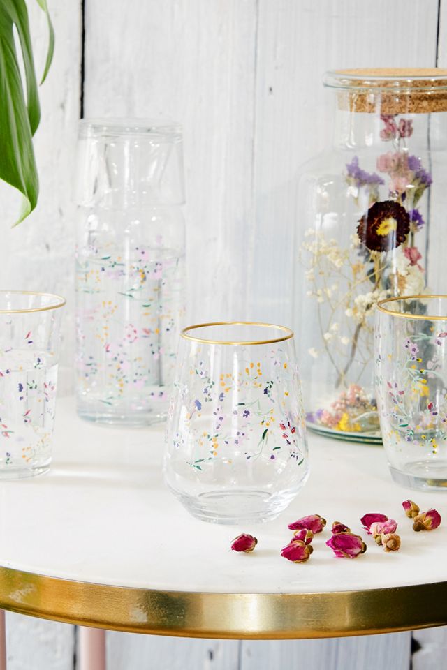 Verre à vin sans pieds floral #1