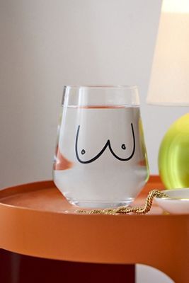 Verre à vin sans pieds motif seins