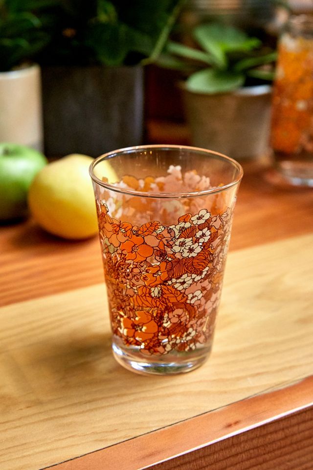 70s Floral Glass Tumbler | Urban Outfitters UK