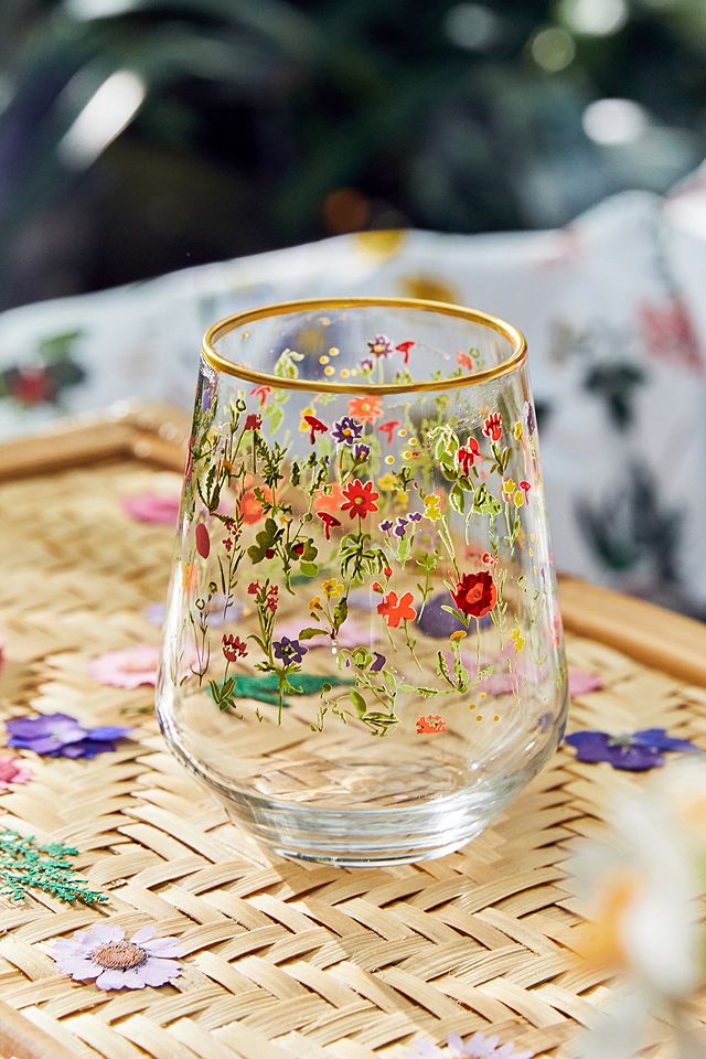 Wildflower Stemless Wine Glass