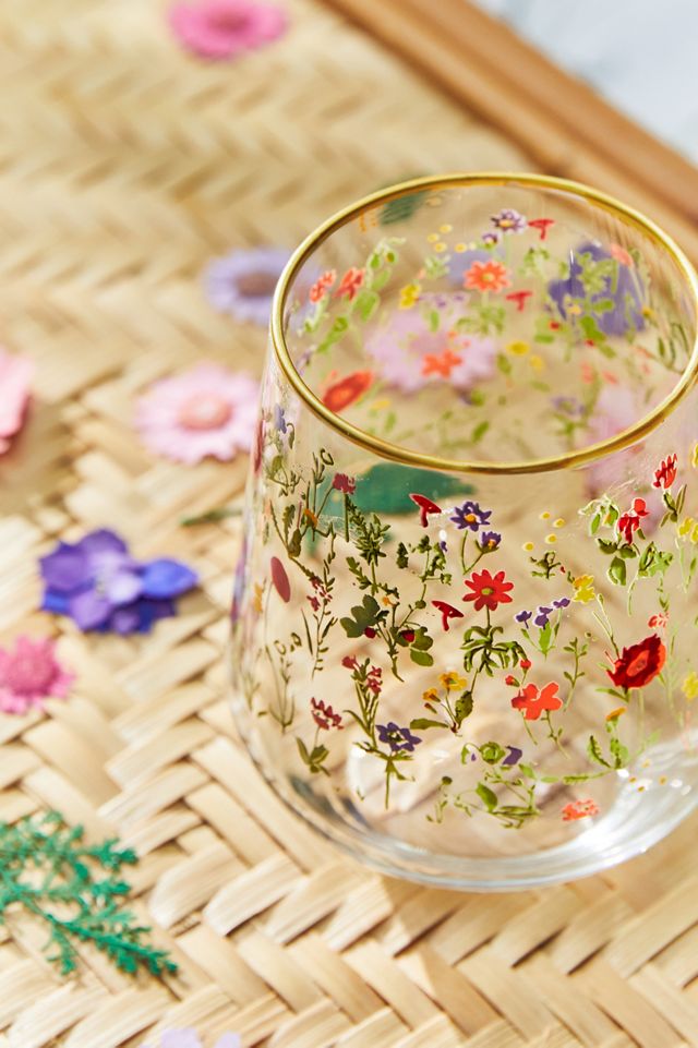 Wildflower Stemless Wine Glass #1