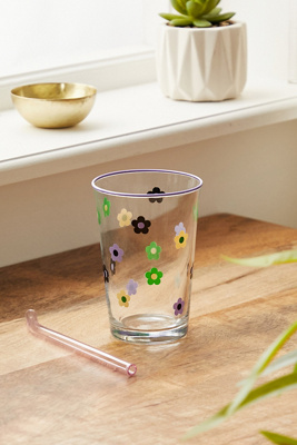 Frankie Daisy Glass Tumbler | Urban Outfitters UK