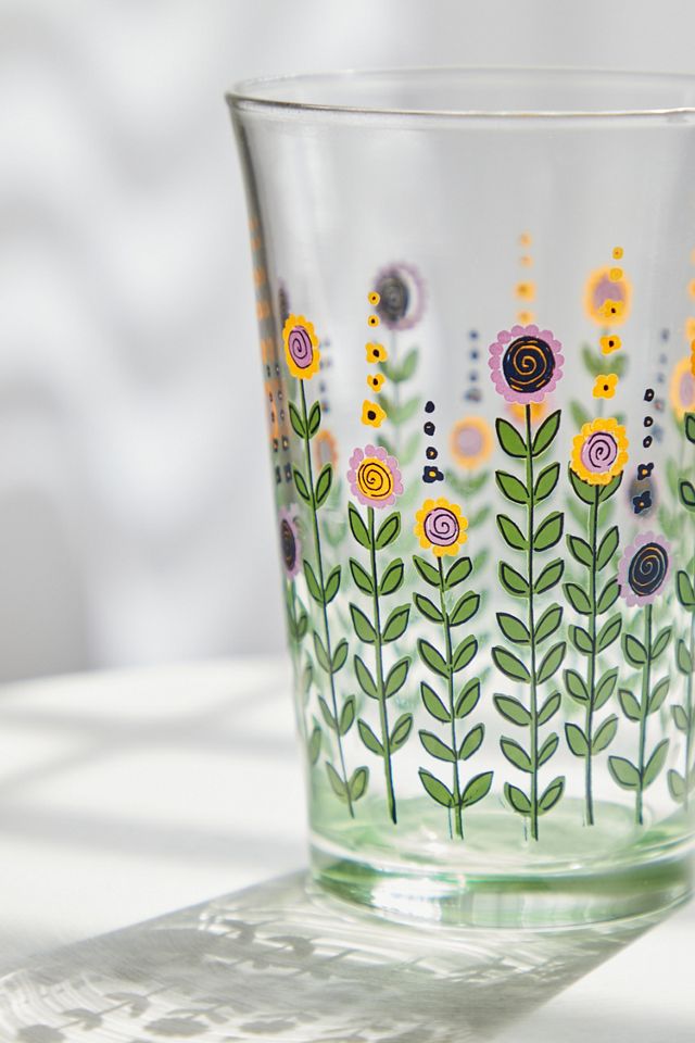Garden Flower Glass Tumbler | Urban Outfitters UK