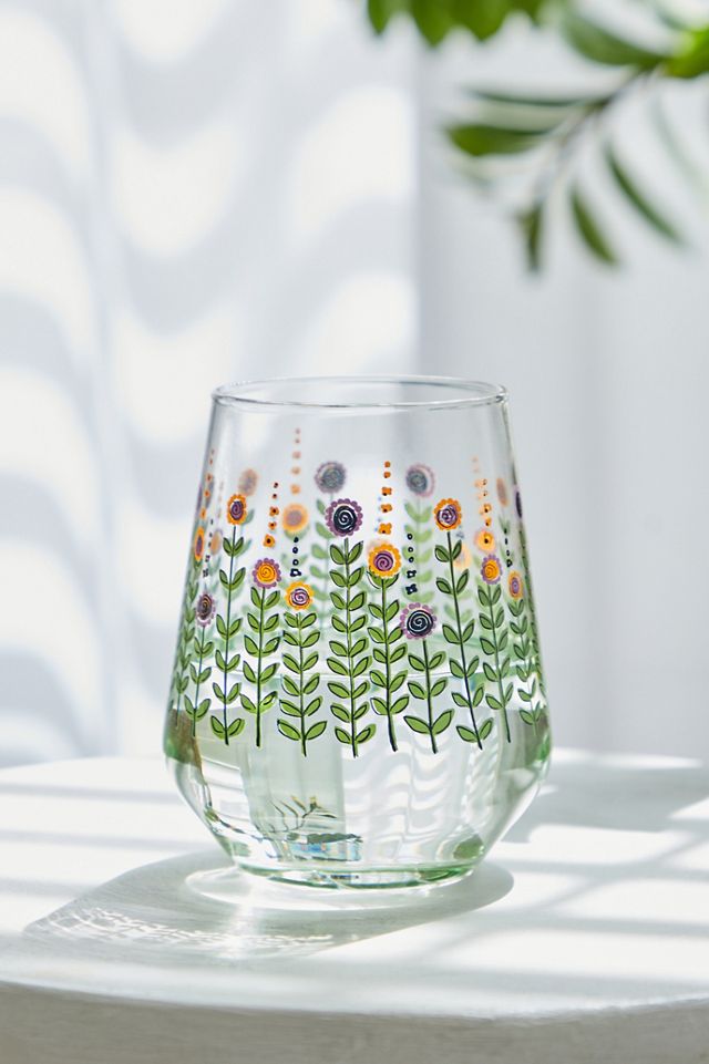 Garten Blume Stiellos Weinglas