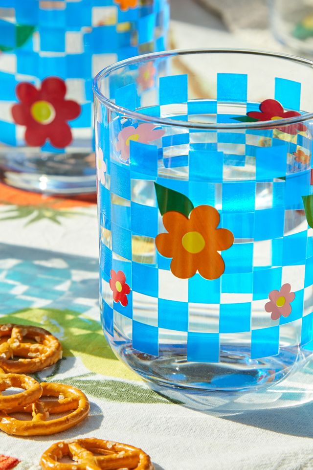 Verre à fleurs et carreaux #3