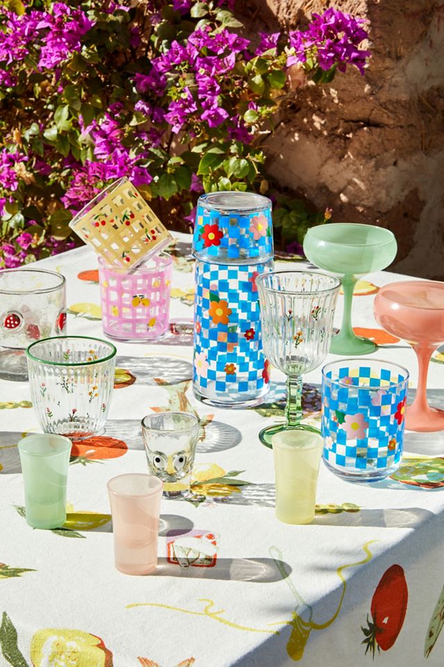 Verre à fleurs et carreaux #4